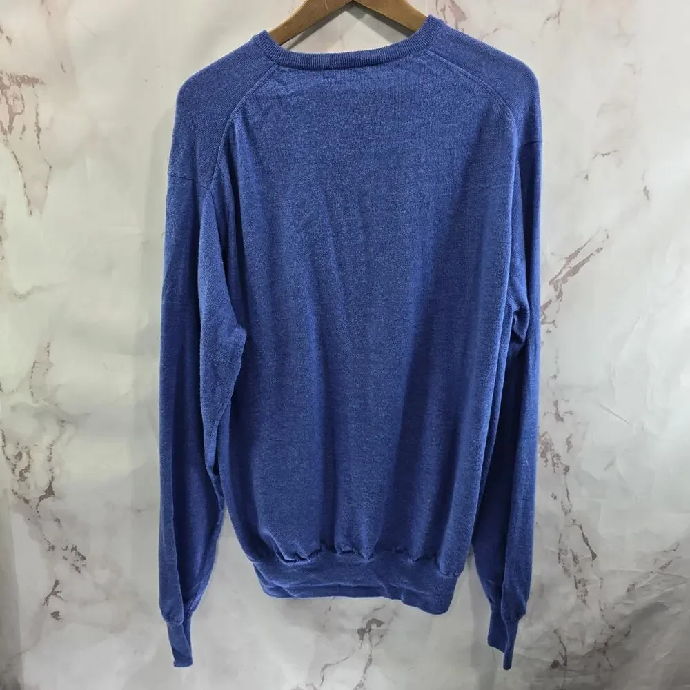 Peter Millar Sweater Mens XXL Blue Merino Wool Silk Lightweight Liberty 19S42